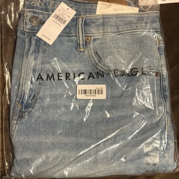 American Eagle Outfitters Airflex Denim Jeans in Light Blue Two Pair 36x36